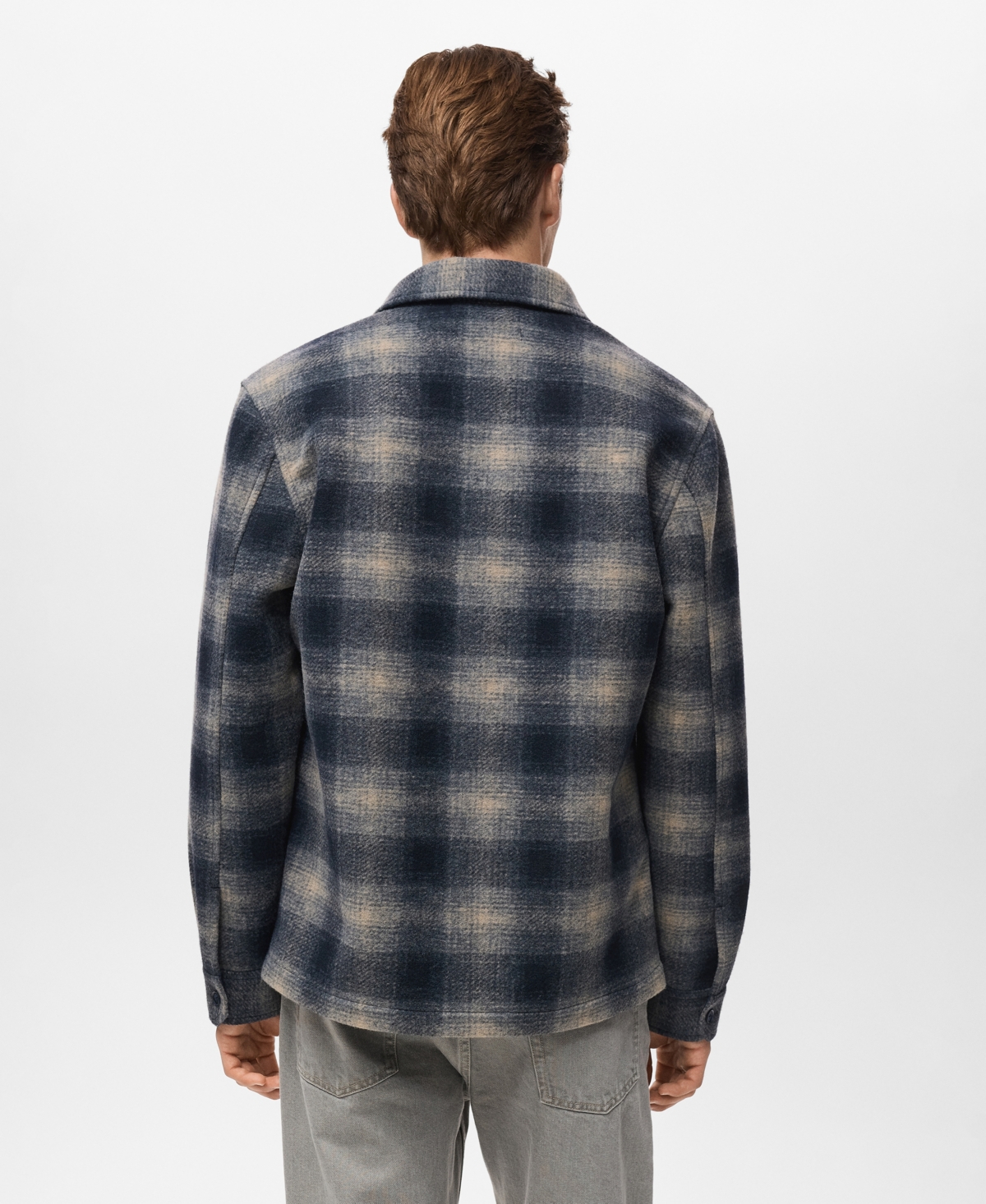 Mango Men's Checked Pocket Jacket