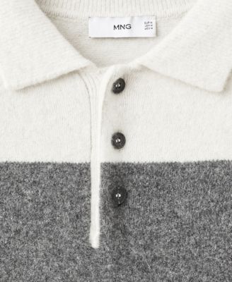 Men's Knitted Wool Blend Polo Sweater