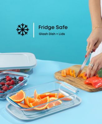 Borosilicate Glass Oven Dishes with Lids, Set of 4