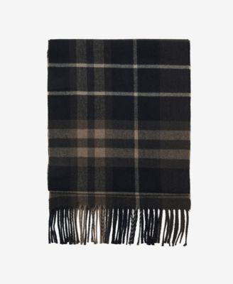 Men's Check Fringed Scarf