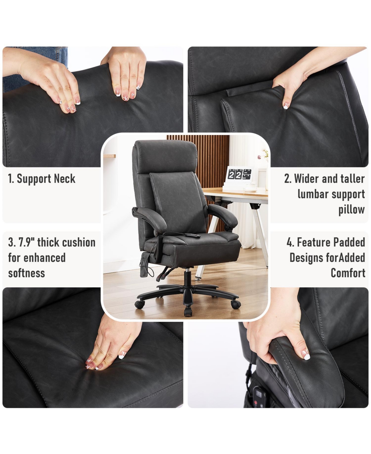 Dyhome Kitchen Chairs Mid-Century Modern Dining Set of 4, Room Chairs, Polyester Upholstered Wishbone Chair