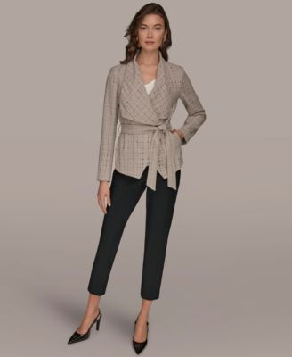 Women's Shawl Collar Wrap Jacket with Belt