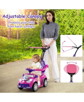 3-in-1 Push Car for Toddler Sliding Car with Seat Belt and Canopy