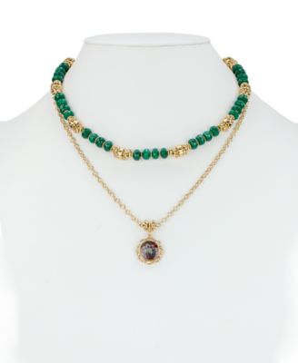 Modular European Floral Tapestry Pendant Necklace