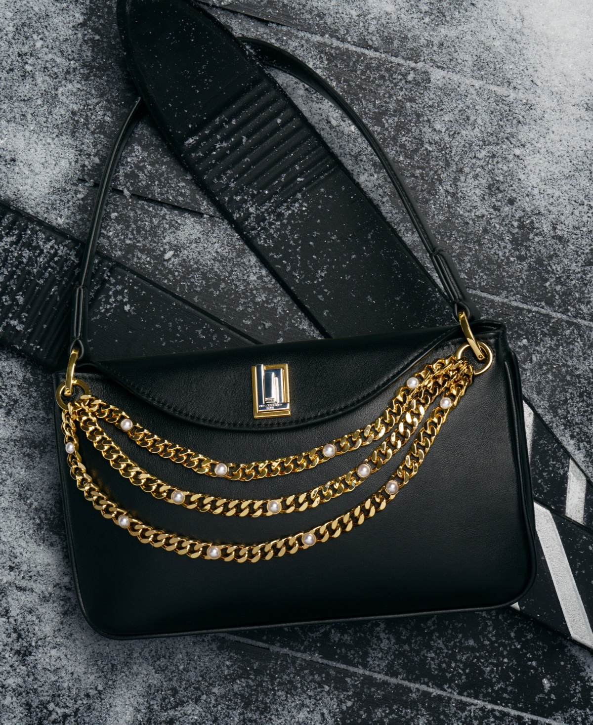 Karl Lagerfeld Paris Nadine Leather Shoulder Bag