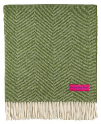 Shetland Lambswool Herringbone Throw, 55" x 72"