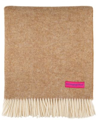 Shetland Lambswool Herringbone Throw, 55" x 72"