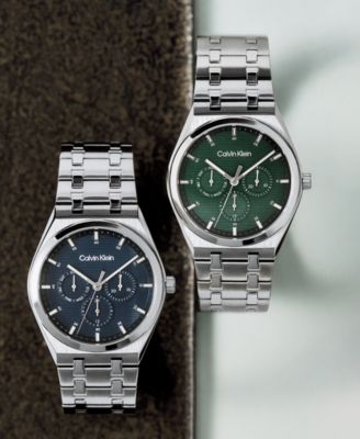 Men's CK Motion Silver Tone Stainless Steel Bracelet Watch 39mm