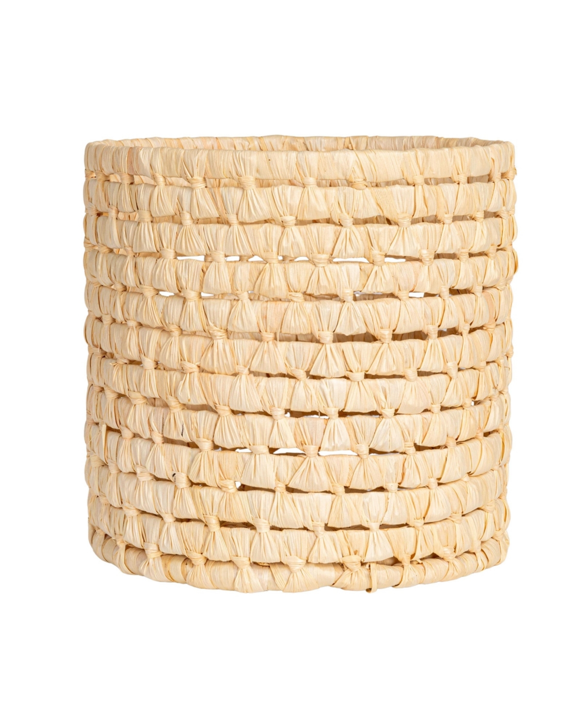 Household Essentials Handwoven Corn Leaf Waste Basket, Natural