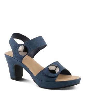Women's DADE-WOVEN Textured Platform Sandals with Metallic Button Detail