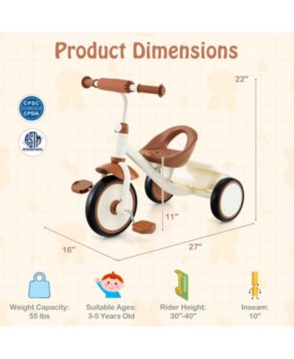 Toddler Tricycle Kids Trike with Adjustable Seat