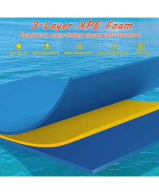 7 Inches x 2 Inches Water Mat with Safety Tether and Pillow Design for Lake and Pool