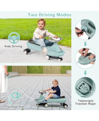 Kids Wiggle Car with Flashing Wheels, Music & Storage