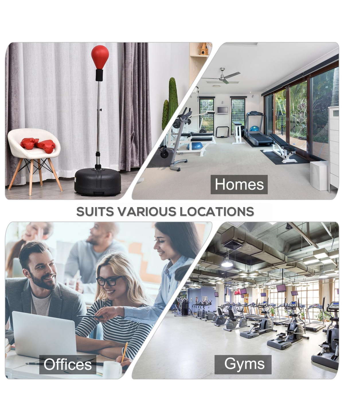 Soozier Boxing Ball Set Punching Free-Sd Spring Speed Stable Base Suction Cup