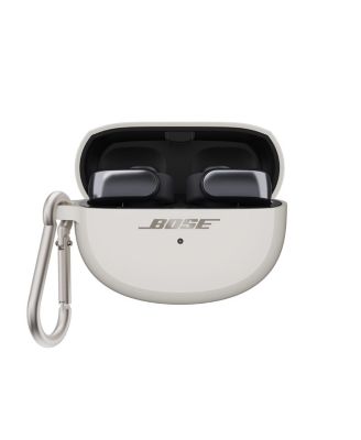 Ultra Open Wireless Earbuds, Black, Bundle with White Smoke Silicone Case Cover