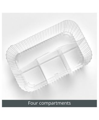 4-Section Fluted Storage Caddy Organizer with Handle