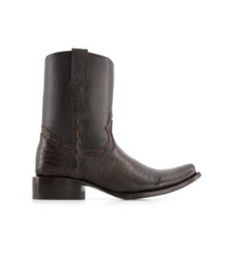 Men's Leather Cowboy Boots with Square Toe