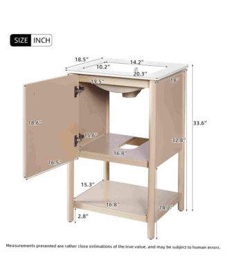 20-inch Freestanding Bathroom Vanity with Single Ceramic Sink