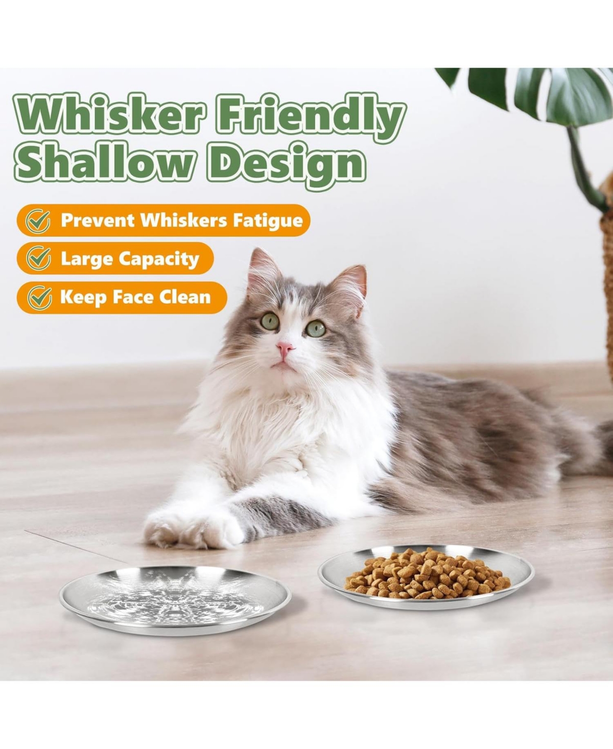 4 Pack Stainless Steel Cat Food Bowls Shallow Whisker Friendly Non Slip Silicone Base Easy Clean Indoor Feeding Dishes 67 Inch