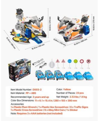 Motorcycle Engine Toy, 25 PCS Mechanic Set with Lights & Sounds, Removable Parts, Simulated Riding, Workshop Toy for Kids