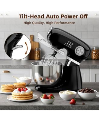 Stand Mixer, 12 Speeds Tilt-Head Electric Commercial Stand Mixer, 3-In-1 Kitchen Mixer with Bowl, Dough Hook, Whisk and Beater
