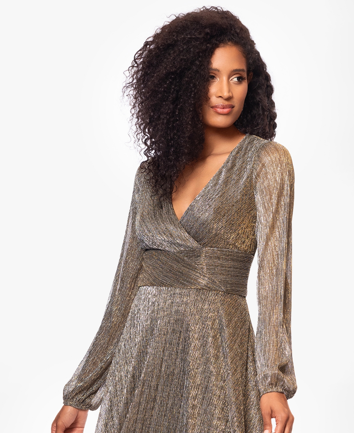 Betsy & Adam Petite V-Neck Gown