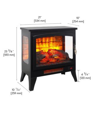 21 inchThree-sided Freestanding Electric Fireplace Stove heater with 3D Flame effect with remote control