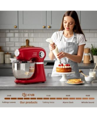 Stand Mixer, 12 Speeds Tilt-Head Electric Commercial Stand Mixer, 3-In-1 Kitchen Mixer with Bowl, Dough Hook, Whisk and Beater