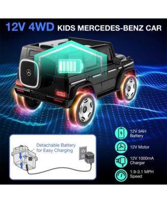 12V Licensed Mercedes-Benz EQG Kids Ride On Car with Remote Control-Black