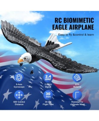 RC Plane, 2.4GHz 2-Channel Eagle Airplane with 6-Axis Gyro, 2 Batteries, Ready-to-Fly Glider