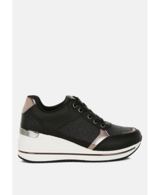 Womens Vespera Faux Leather & Mesh Sneakers