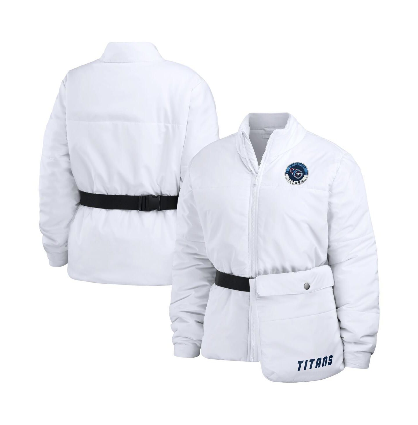 Женская куртка WEAR by Erin Andrews White Tennessee Titans Packable Full-Zip Puffer — фото 1