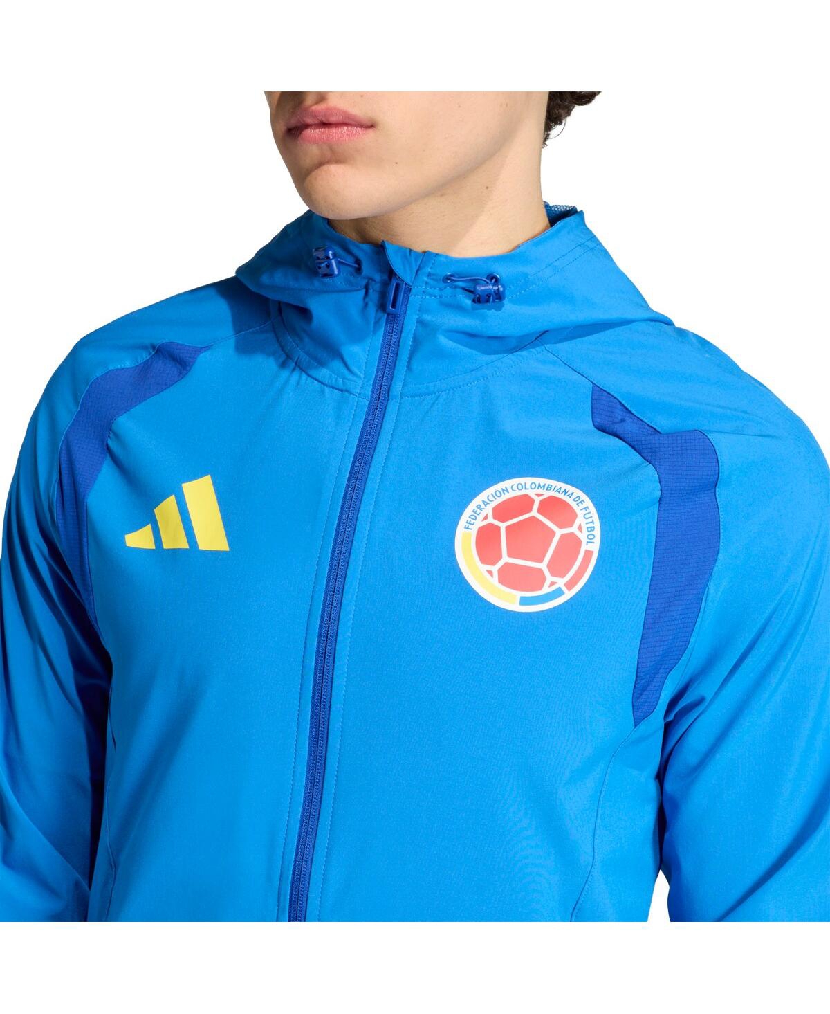 Men's Blue Colombia National Team Fifa x World Cup 2026 Tiro Travel Raglan Full-Zip Windbreaker Hoodie