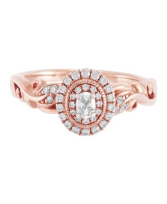 Diamond Halo Ring (1/3 ct. t.w.) in 14k Rose Gold