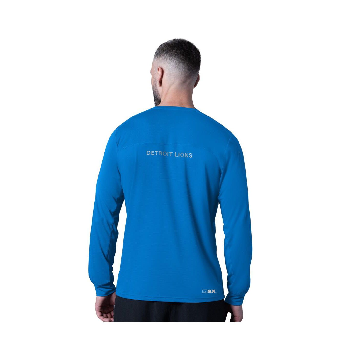 Мужская футболка MSX by Michael Strahan Royal Detroit Lions Forward Long-Sleeve — фото 2