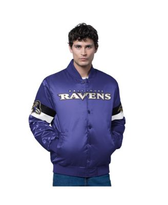 Men's Purple Baltimore Ravens Triple Option Satin Varsity Full-Snap Jacket