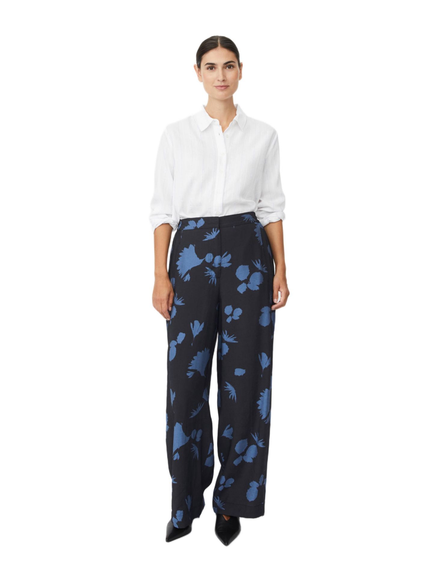 Женские брюки Masai Copenhagen Parwanas Wide Fit Printed, цвет: Серый синий — фото 2