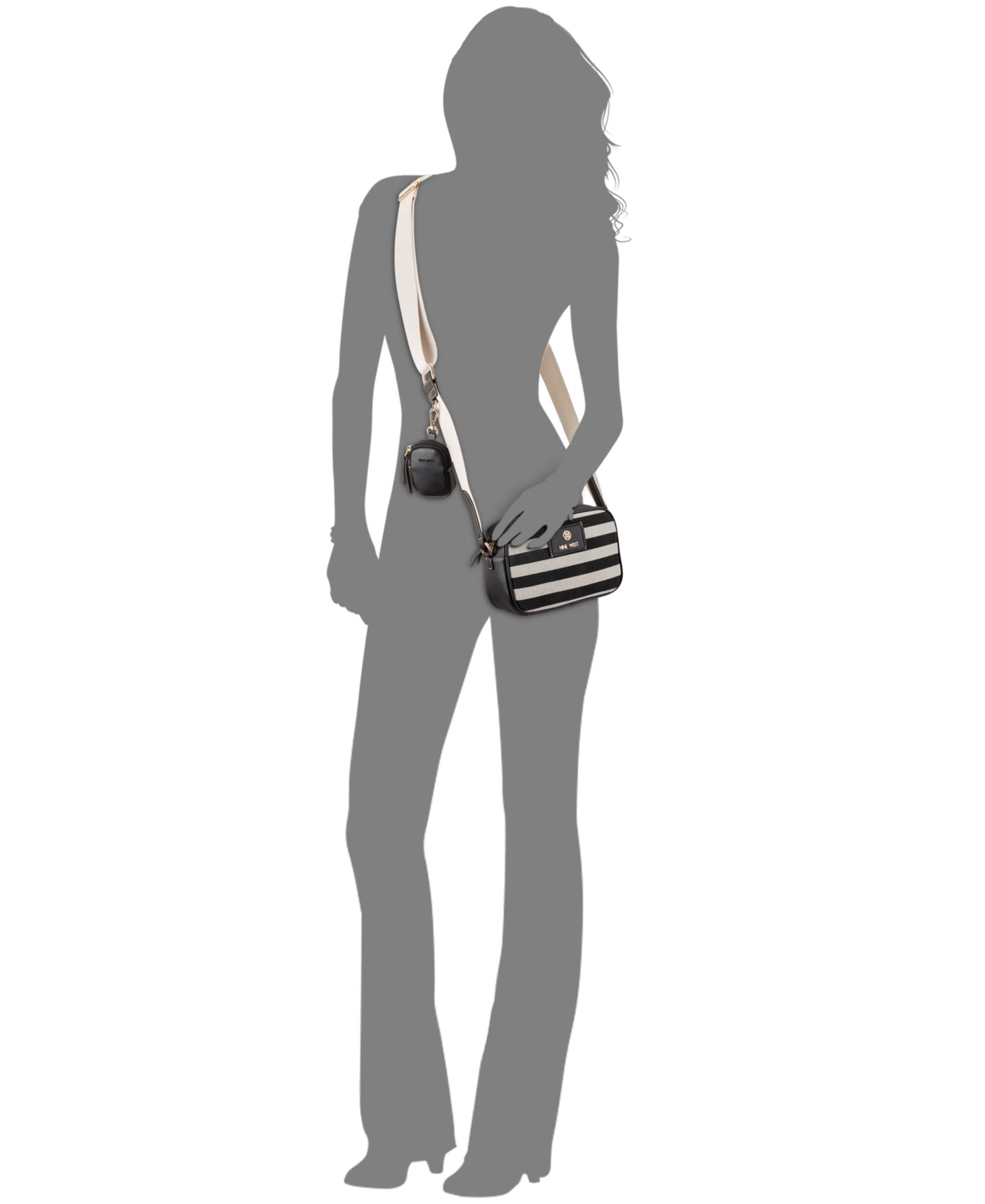 Женская сумка Nine West Cosima Camera Small Crossbody, цвет: Натуральный чёрный — фото 6
