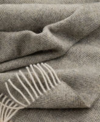 Shetland Lambswool Herringbone Throw, 55" x 72"
