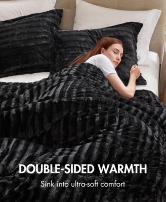 Duke Reversible Faux Fur 3-Pc. Comforter Set, King/California King