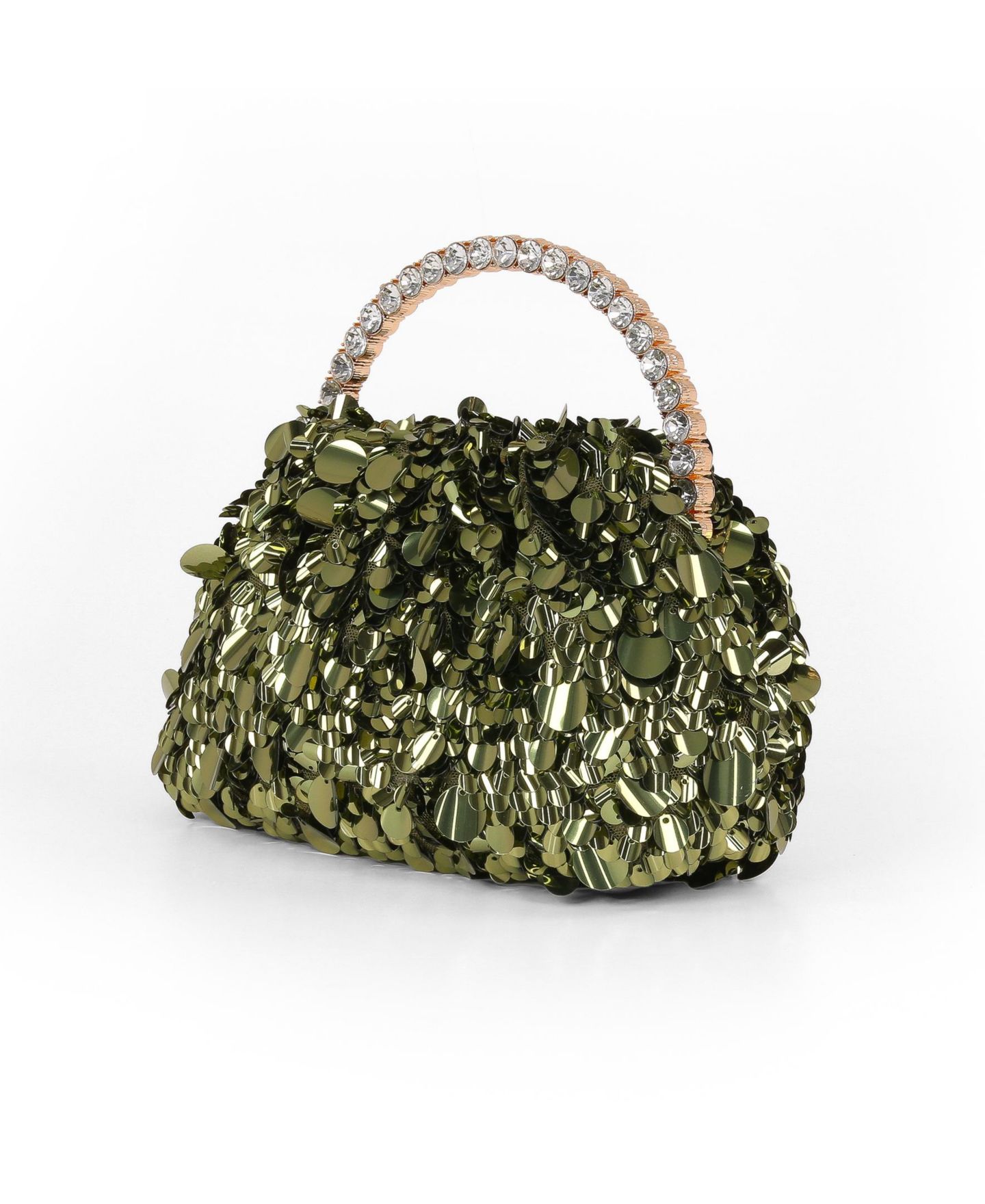 Женская сумка Jewel Badgley Mischka Holly Crinkle Sequin Crystal Handle Pouch, цвет: Зелёный — фото 2