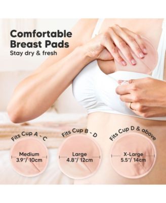 Maternity 14pk Organic Nursing Pads, Washable Breast Pads + Wash Bag, Reusable Nipple Pads