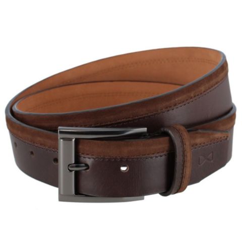 Мужской ремень TRAFALGAR Santiago Mixed Genuine Leather Stitched 38mm Casual Belt, цвет: Коричневый