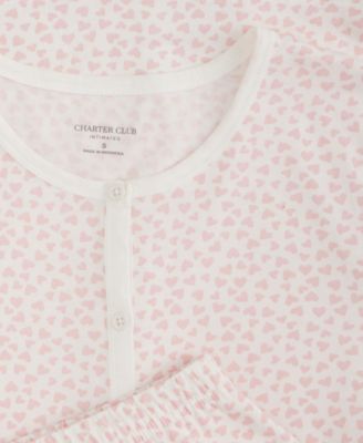 Women's 2-Pc. Cotton Printed Cropped Pajamas Set