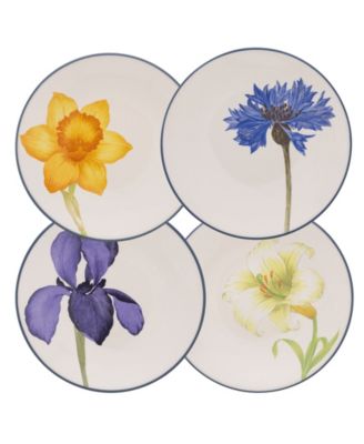 Set of 4 Colorwave Mini Floral Appetizer Plates
