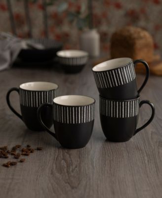Set of 4 Colorwave Stripe Mugs