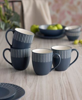 Set of 4 Colorwave Stripe Mugs