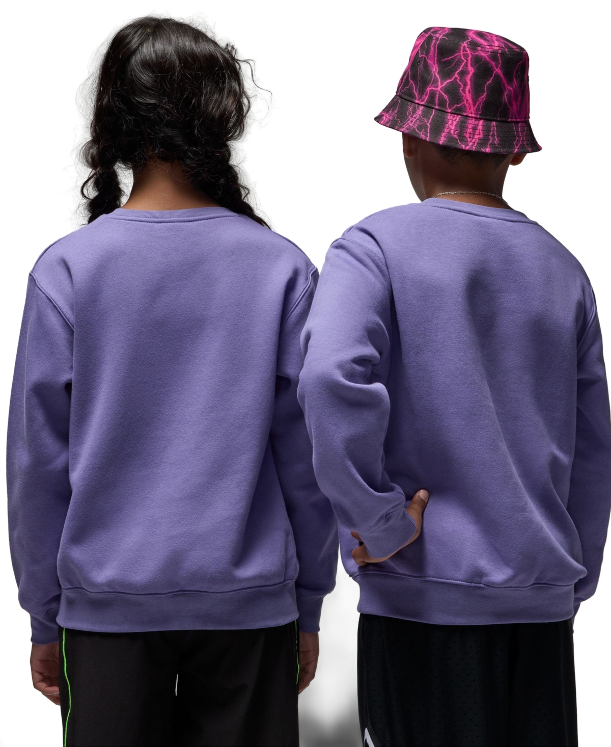 Jordan Girls S-xl Fleece Crewneck with Ribbed Trim Sweatshirt