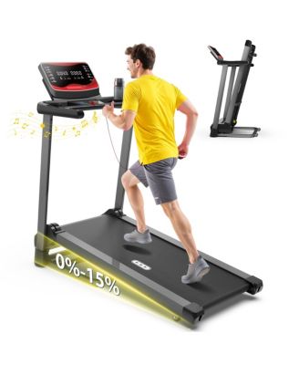 Folding Treadmill for Home with Incline, 350 lbs Capacity, Running Machine with Bluetooth Speaker