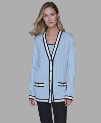 Women's V-Neck Contrast Cardigan